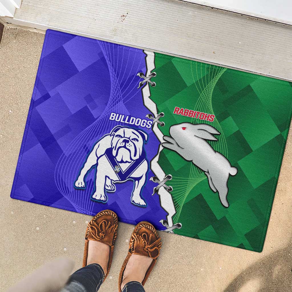 Rabbitohs and Bulldogs Rubber Doormat Dynamic Sporty Version