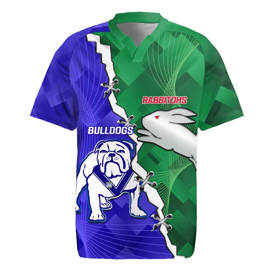 Personalised Rabbitohs and Bulldogs Rugby Jersey Dynamic Sporty Version
