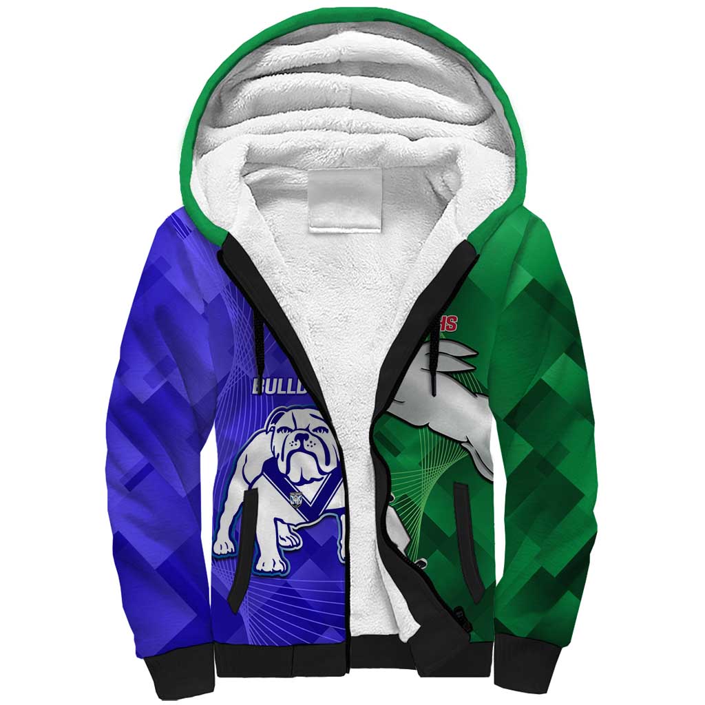 Personalised Rabbitohs and Bulldogs Sherpa Hoodie Dynamic Sporty Version