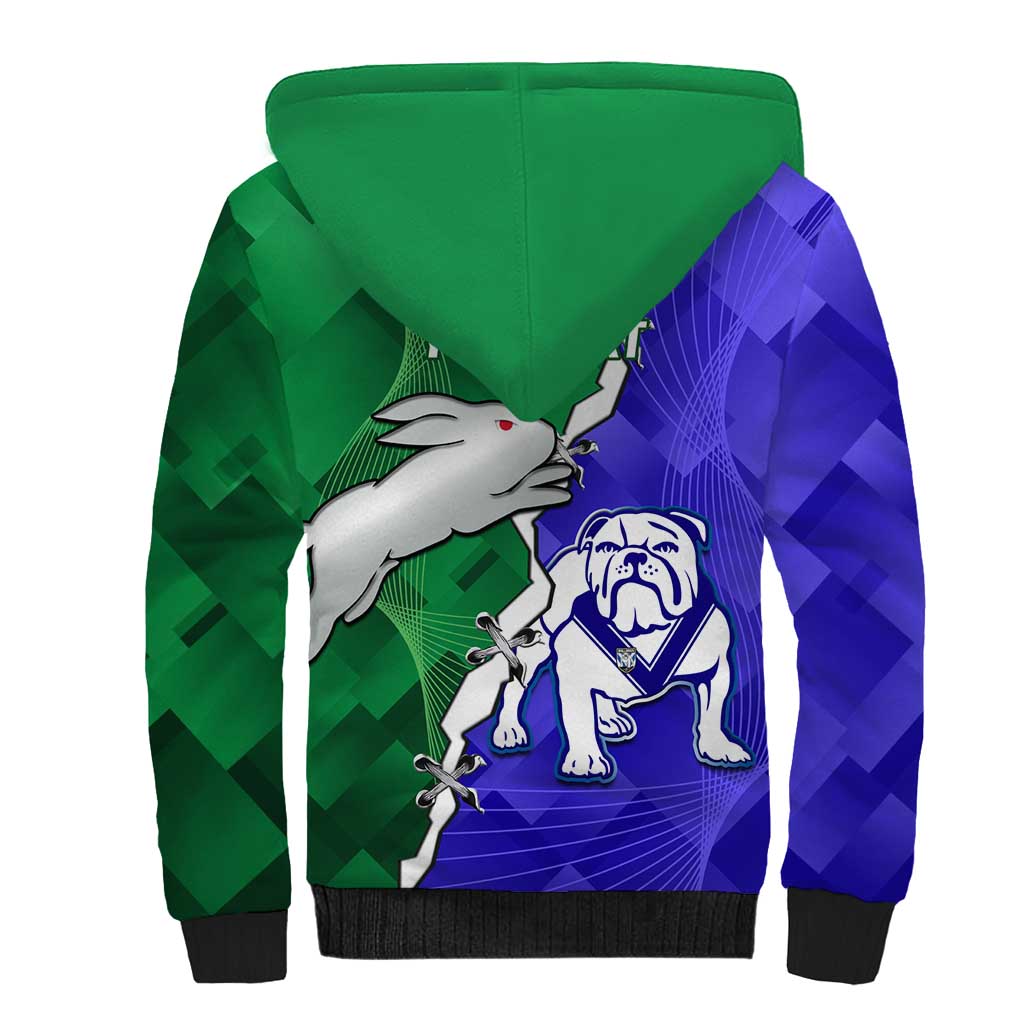Personalised Rabbitohs and Bulldogs Sherpa Hoodie Dynamic Sporty Version