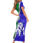 Personalised Rabbitohs and Bulldogs Short Sleeve Bodycon Dress Dynamic Sporty Version