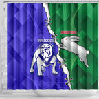 Rabbitohs and Bulldogs Shower Curtain Dynamic Sporty Version