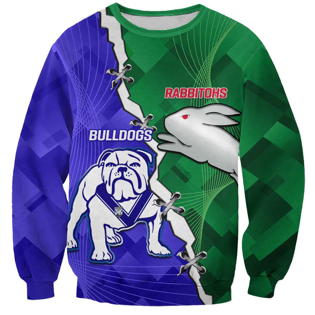 Personalised Rabbitohs and Bulldogs Sweatshirt Dynamic Sporty Version