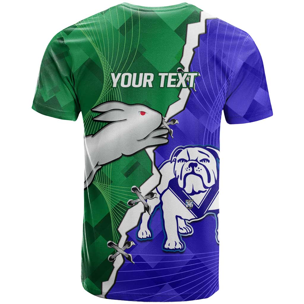 Personalised Rabbitohs and Bulldogs T Shirt Dynamic Sporty Version