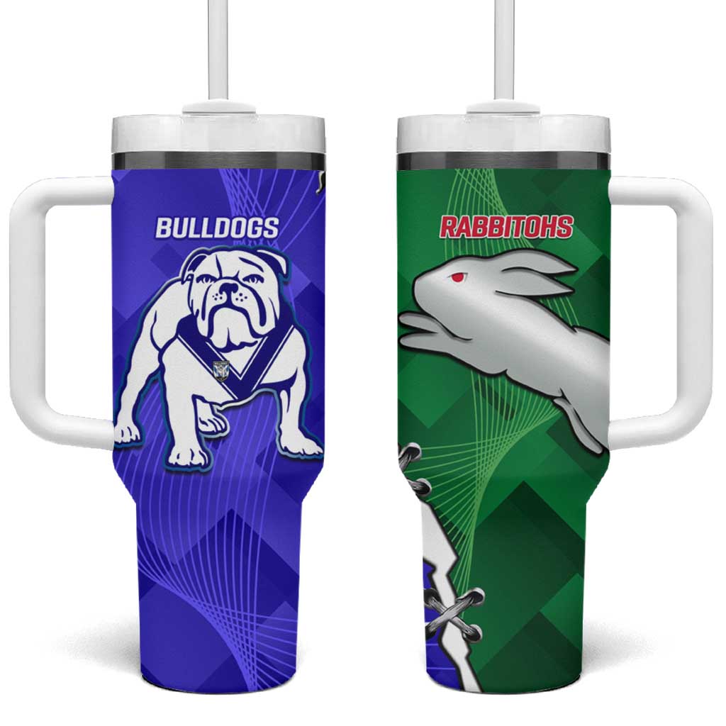 Rabbitohs and Bulldogs Tumbler With Handle Dynamic Sporty Version