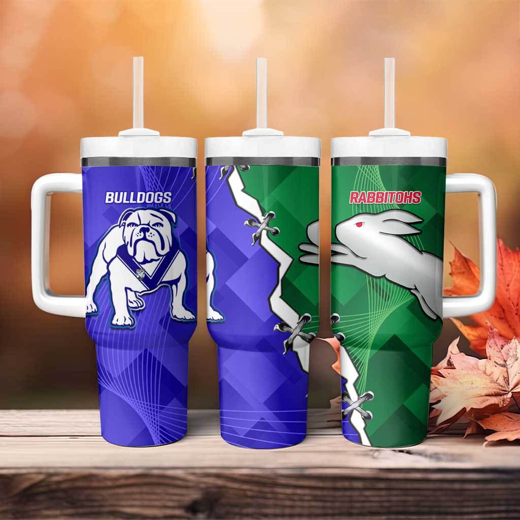 Rabbitohs and Bulldogs Tumbler With Handle Dynamic Sporty Version