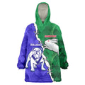 Personalised Rabbitohs and Bulldogs Wearable Blanket Hoodie Dynamic Sporty Version