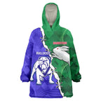 Personalised Rabbitohs and Bulldogs Wearable Blanket Hoodie Dynamic Sporty Version