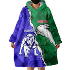 Personalised Rabbitohs and Bulldogs Wearable Blanket Hoodie Dynamic Sporty Version