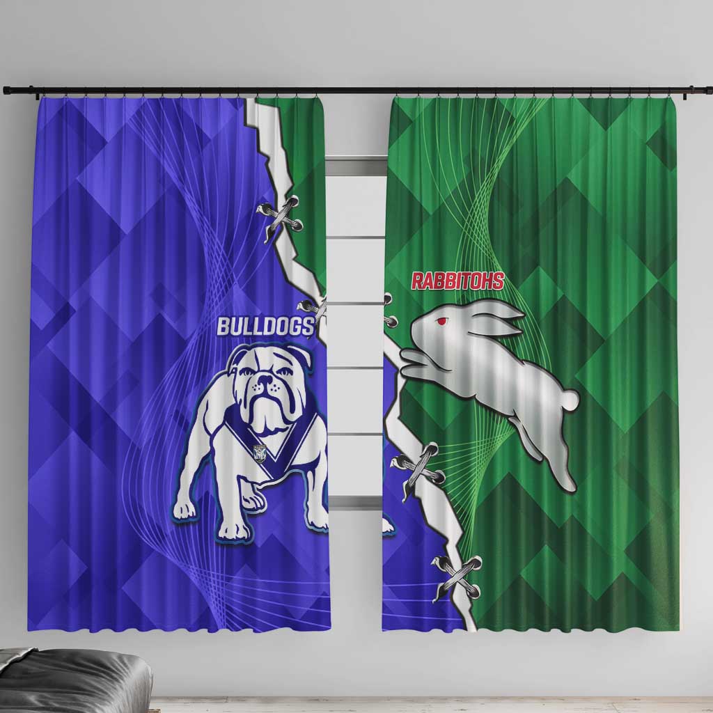 Rabbitohs and Bulldogs Window Curtain Dynamic Sporty Version