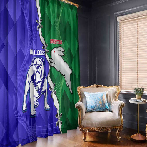 Rabbitohs and Bulldogs Window Curtain Dynamic Sporty Version