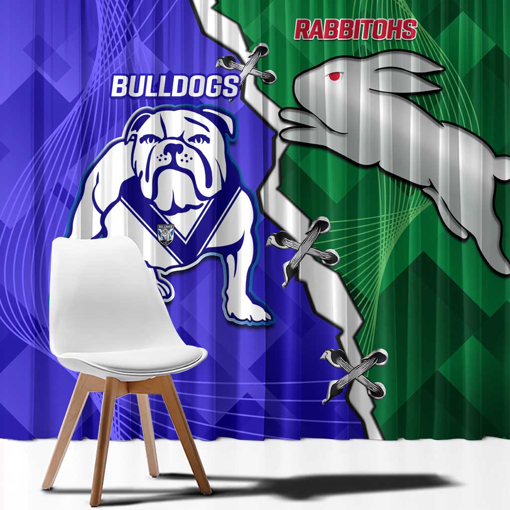 Rabbitohs and Bulldogs Window Curtain Dynamic Sporty Version
