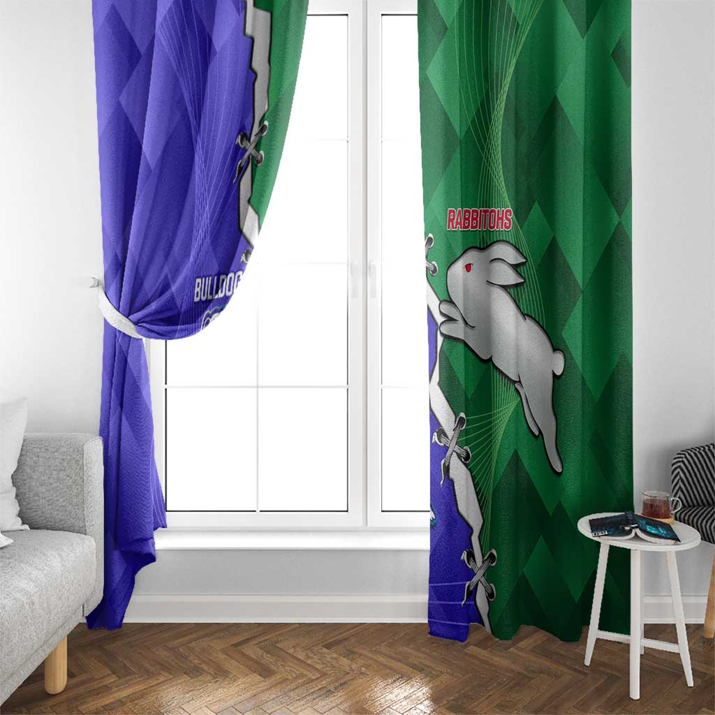 Rabbitohs and Bulldogs Window Curtain Dynamic Sporty Version