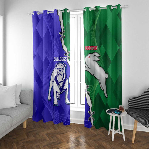 Rabbitohs and Bulldogs Window Curtain Dynamic Sporty Version