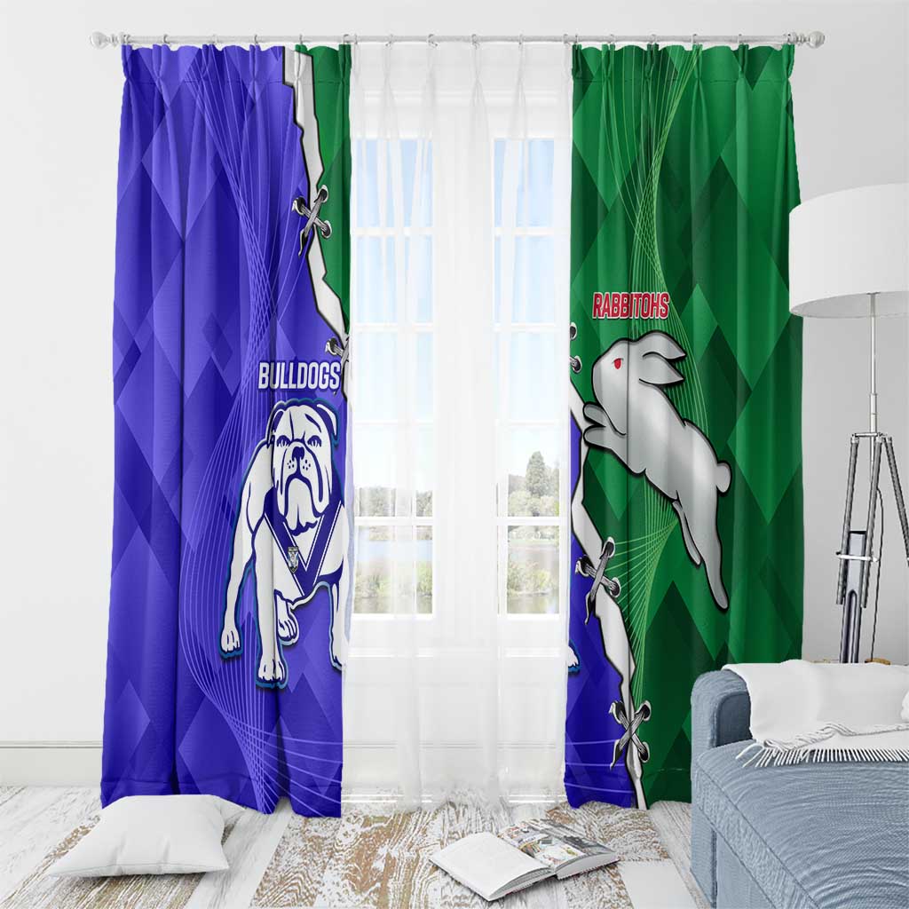 Rabbitohs and Bulldogs Window Curtain Dynamic Sporty Version