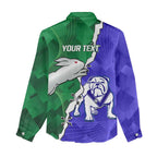 Personalised Rabbitohs and Bulldogs Women Casual Shirt Dynamic Sporty Version