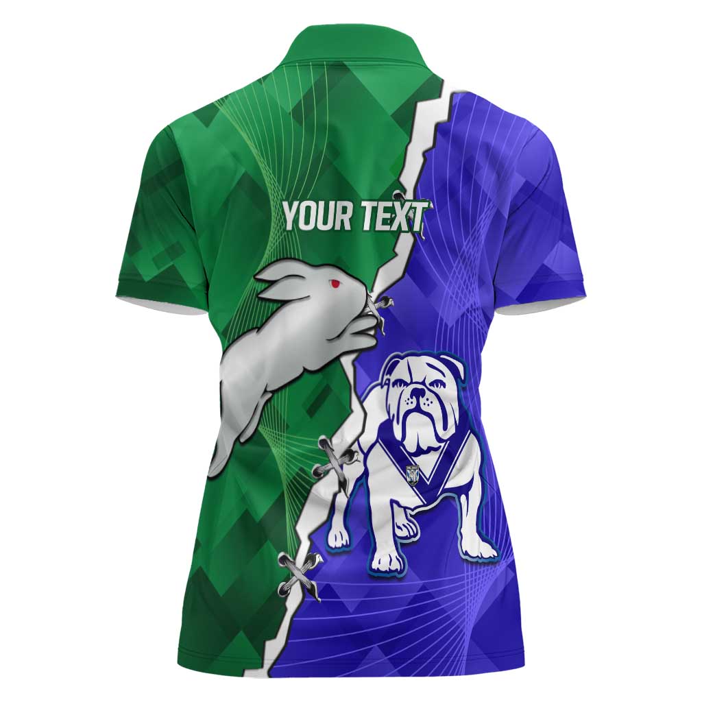 Personalised Rabbitohs and Bulldogs Women Polo Shirt Dynamic Sporty Version