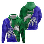 Personalised Rabbitohs and Bulldogs Zip Hoodie Dynamic Sporty Version