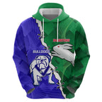 Personalised Rabbitohs and Bulldogs Zip Hoodie Dynamic Sporty Version