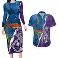 Personalised Crows and Dockers Couples Matching Long Sleeve Bodycon Dress and Hawaiian Shirt Dynamic Sporty Version