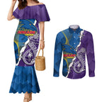 Personalised Crows and Dockers Couples Matching Mermaid Dress and Long Sleeve Button Shirt Dynamic Sporty Version