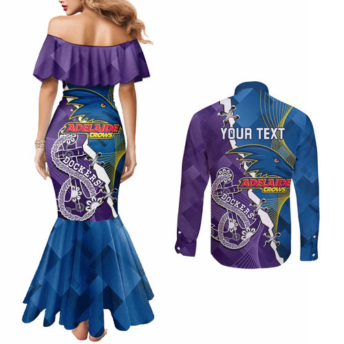 Personalised Crows and Dockers Couples Matching Mermaid Dress and Long Sleeve Button Shirt Dynamic Sporty Version