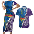 Personalised Crows and Dockers Couples Matching Short Sleeve Bodycon Dress and Hawaiian Shirt Dynamic Sporty Version