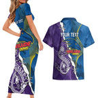 Personalised Crows and Dockers Couples Matching Short Sleeve Bodycon Dress and Hawaiian Shirt Dynamic Sporty Version