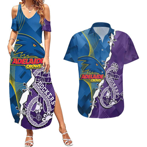 Personalised Crows and Dockers Couples Matching Summer Maxi Dress and Hawaiian Shirt Dynamic Sporty Version