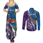 Personalised Crows and Dockers Couples Matching Summer Maxi Dress and Long Sleeve Button Shirt Dynamic Sporty Version