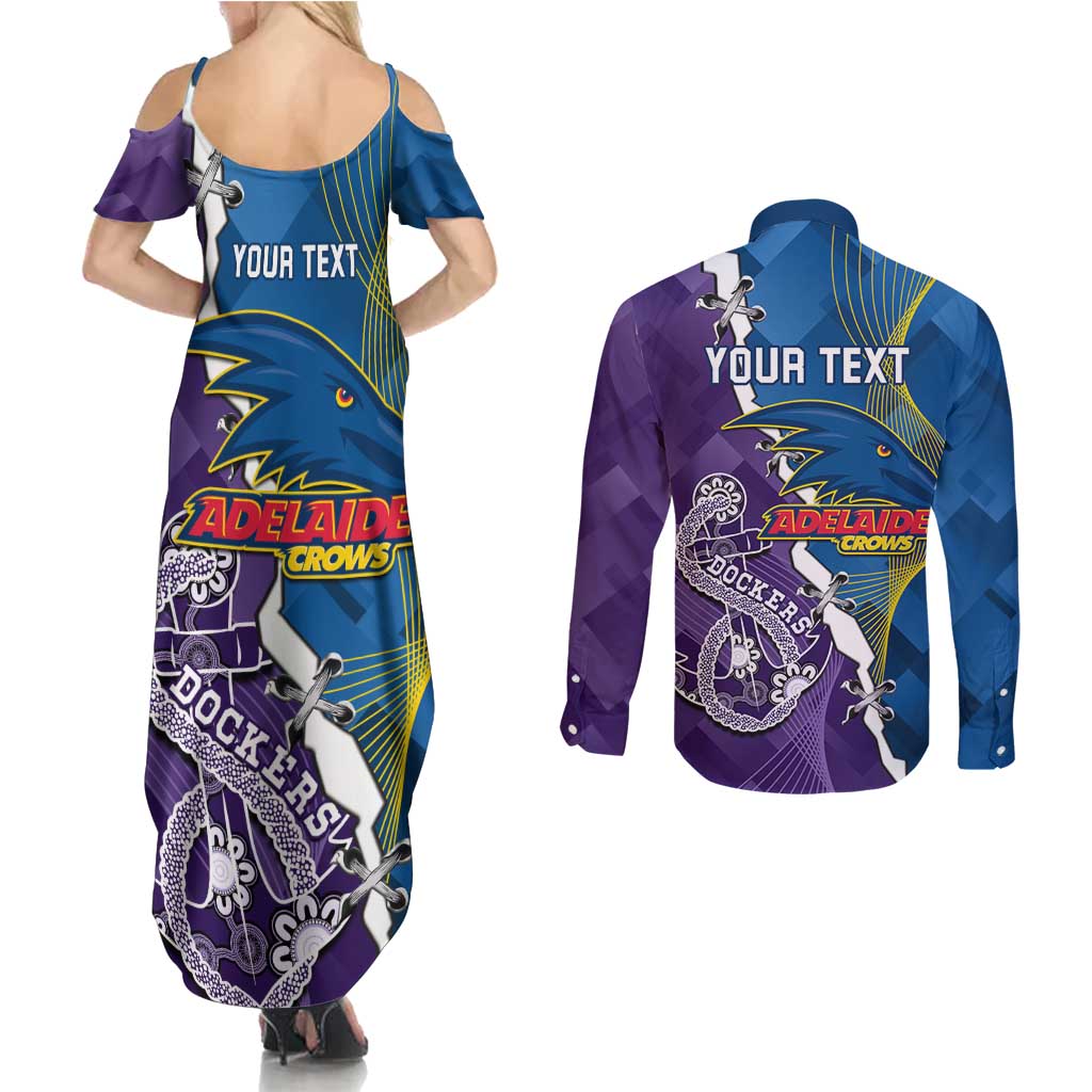 Personalised Crows and Dockers Couples Matching Summer Maxi Dress and Long Sleeve Button Shirt Dynamic Sporty Version