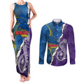 Personalised Crows and Dockers Couples Matching Tank Maxi Dress and Long Sleeve Button Shirt Dynamic Sporty Version