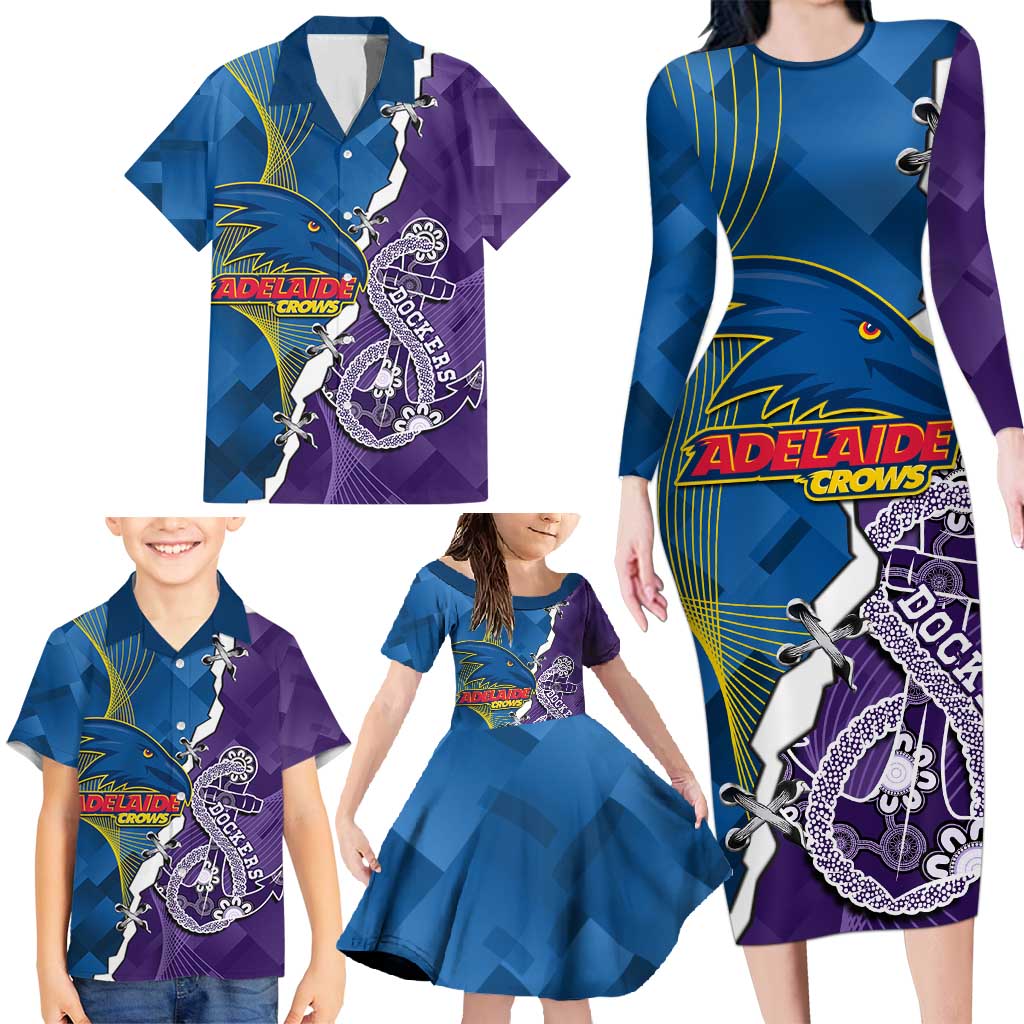 Personalised Crows and Dockers Family Matching Long Sleeve Bodycon Dress and Hawaiian Shirt Dynamic Sporty Version