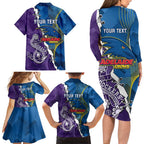 Personalised Crows and Dockers Family Matching Long Sleeve Bodycon Dress and Hawaiian Shirt Dynamic Sporty Version