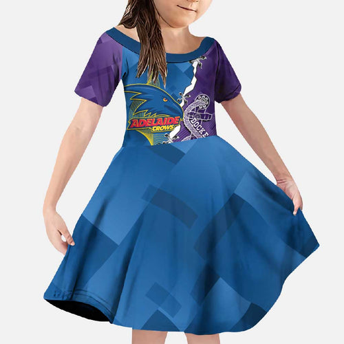 Personalised Crows and Dockers Family Matching Off Shoulder Maxi Dress and Hawaiian Shirt Dynamic Sporty Version