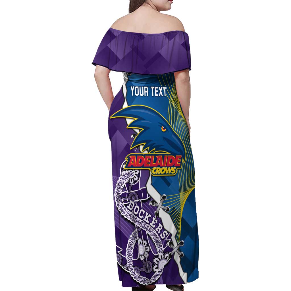 Personalised Crows and Dockers Family Matching Off Shoulder Maxi Dress and Hawaiian Shirt Dynamic Sporty Version