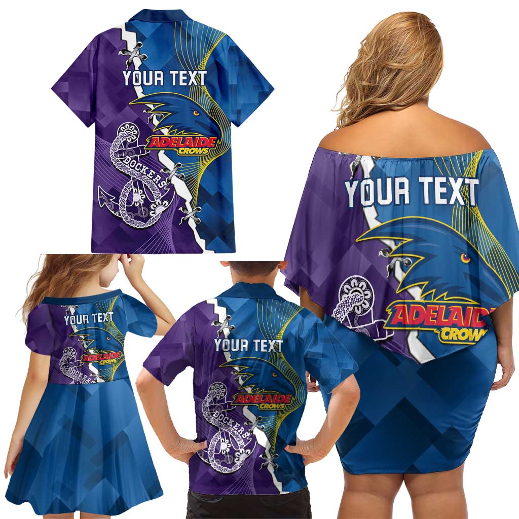 Personalised Crows and Dockers Family Matching Off Shoulder Short Dress and Hawaiian Shirt Dynamic Sporty Version