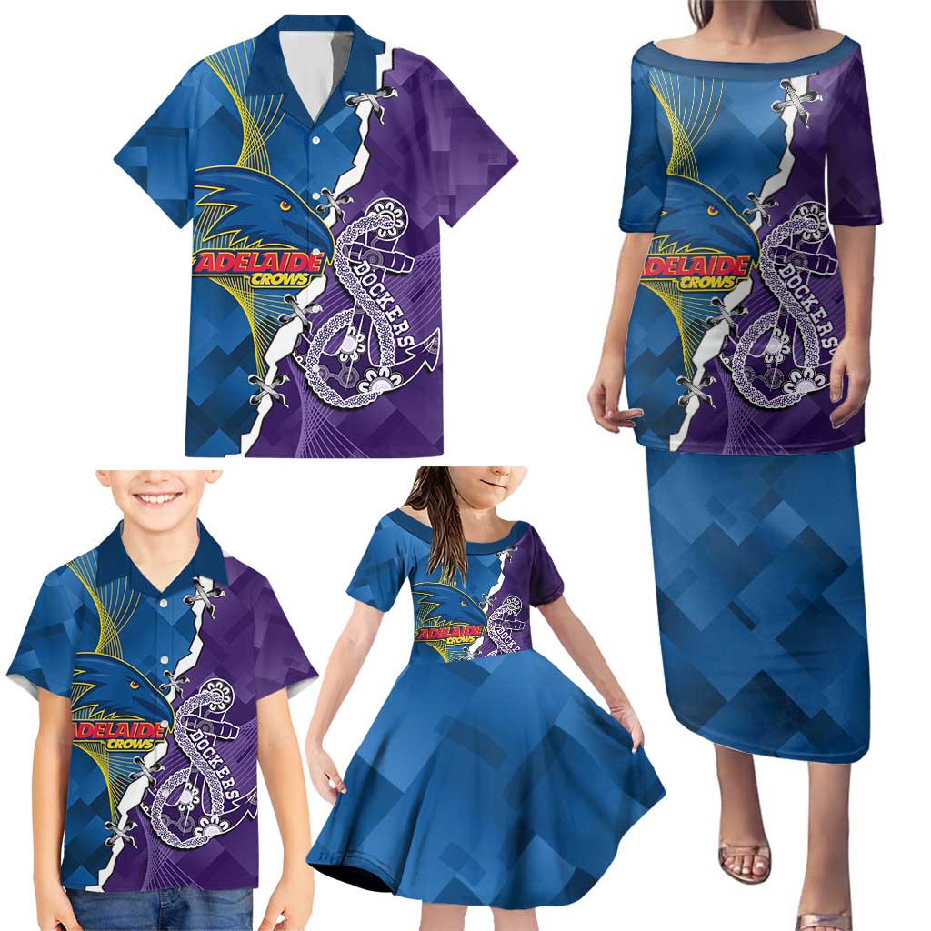 Personalised Crows and Dockers Family Matching Puletasi and Hawaiian Shirt Dynamic Sporty Version