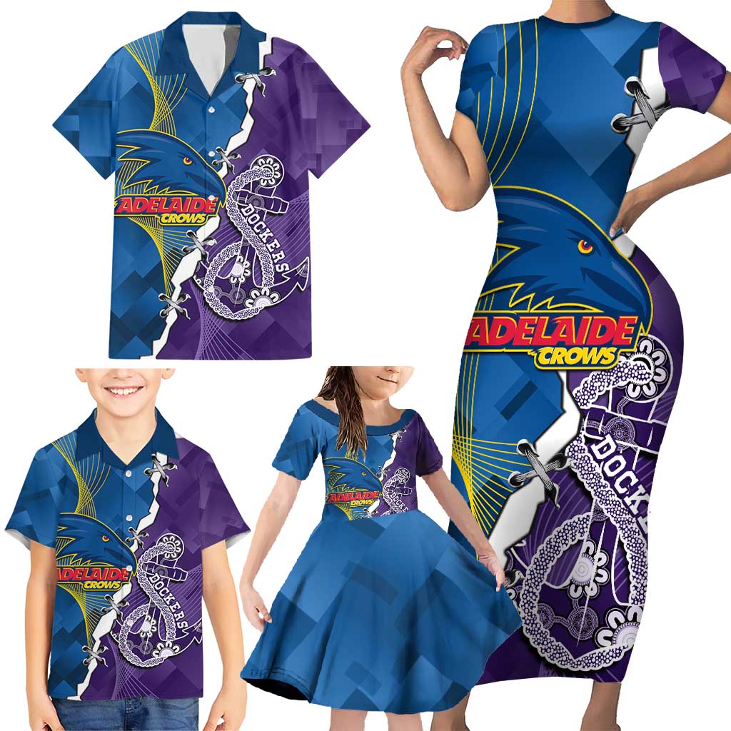Personalised Crows and Dockers Family Matching Short Sleeve Bodycon Dress and Hawaiian Shirt Dynamic Sporty Version