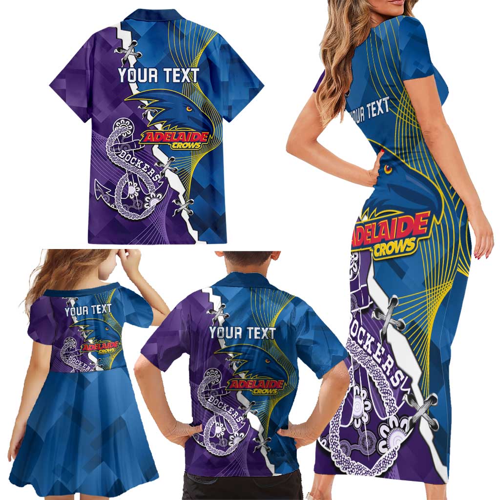 Personalised Crows and Dockers Family Matching Short Sleeve Bodycon Dress and Hawaiian Shirt Dynamic Sporty Version