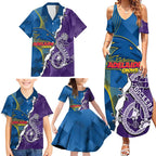 Personalised Crows and Dockers Family Matching Summer Maxi Dress and Hawaiian Shirt Dynamic Sporty Version