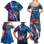 Personalised Crows and Dockers Family Matching Summer Maxi Dress and Hawaiian Shirt Dynamic Sporty Version