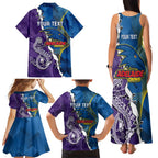 Personalised Crows and Dockers Family Matching Tank Maxi Dress and Hawaiian Shirt Dynamic Sporty Version