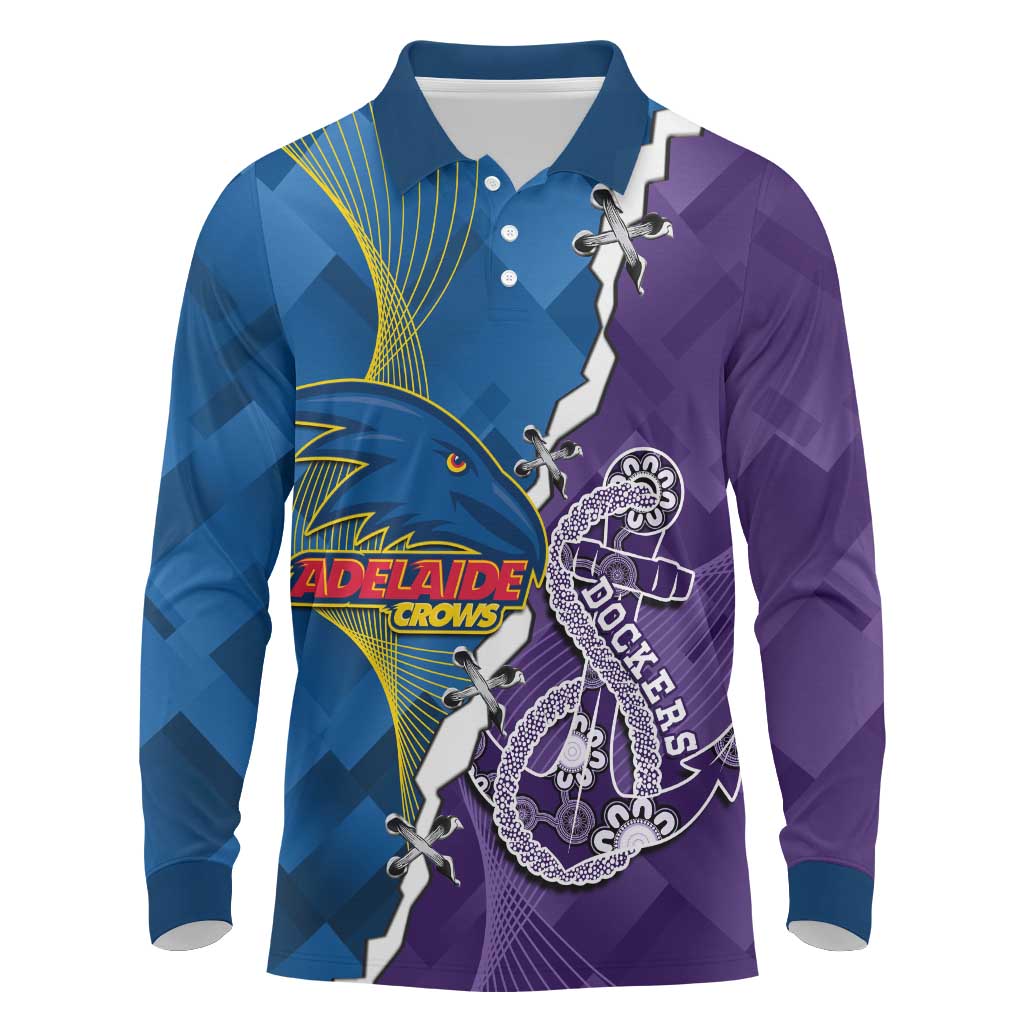 Personalised Crows and Dockers Long Sleeve Polo Shirt Dynamic Sporty Version