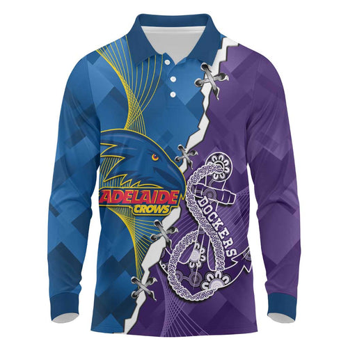 Personalised Crows and Dockers Long Sleeve Polo Shirt Dynamic Sporty Version