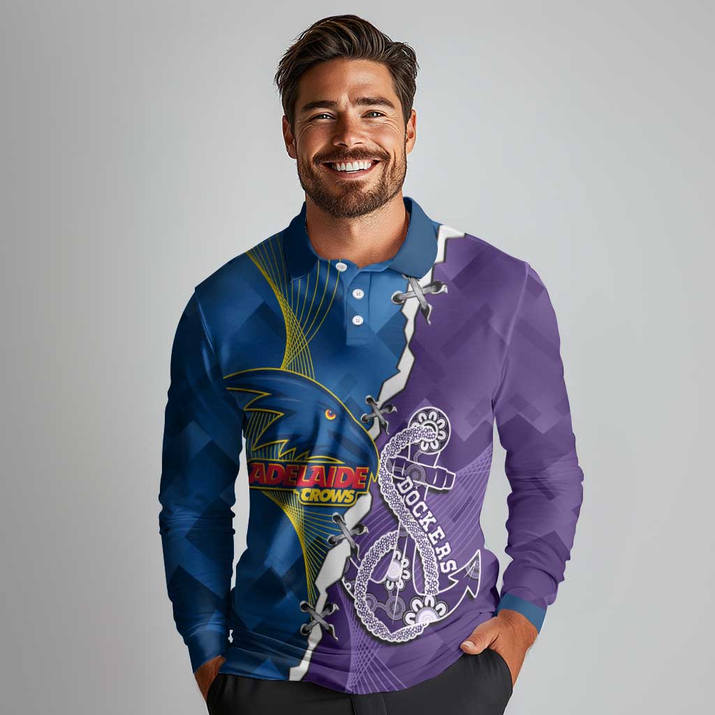 Personalised Crows and Dockers Long Sleeve Polo Shirt Dynamic Sporty Version