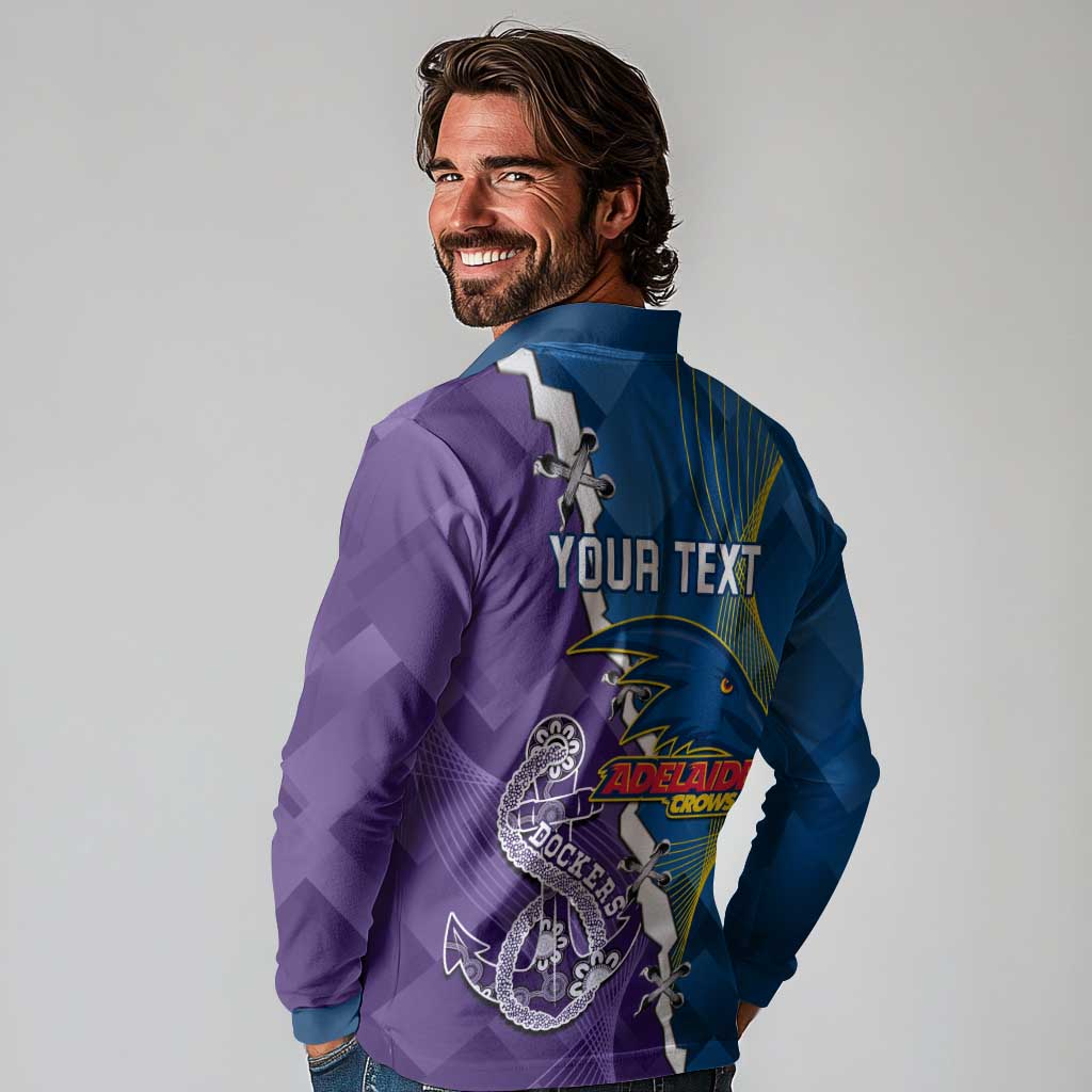 Personalised Crows and Dockers Long Sleeve Polo Shirt Dynamic Sporty Version