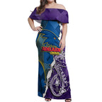 Personalised Crows and Dockers Off Shoulder Maxi Dress Dynamic Sporty Version