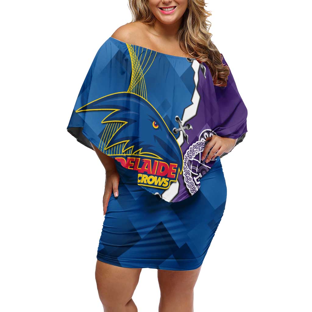 Personalised Crows and Dockers Off Shoulder Short Dress Dynamic Sporty Version