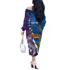 Personalised Crows and Dockers Off The Shoulder Long Sleeve Dress Dynamic Sporty Version